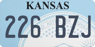 KS license plate 226BZJ