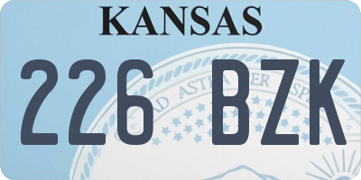 KS license plate 226BZK