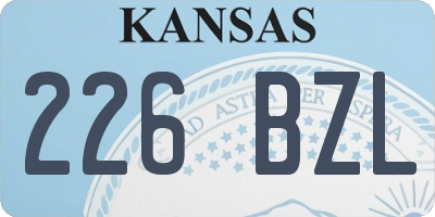 KS license plate 226BZL