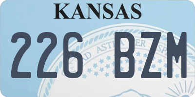 KS license plate 226BZM