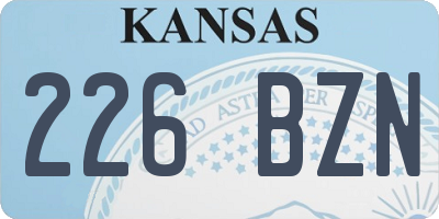 KS license plate 226BZN