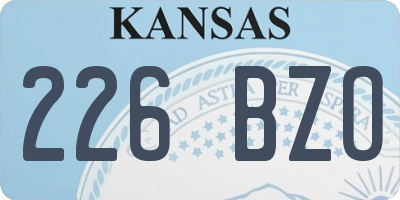 KS license plate 226BZO