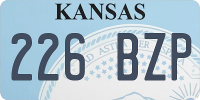 KS license plate 226BZP