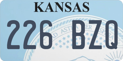 KS license plate 226BZQ