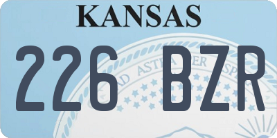 KS license plate 226BZR