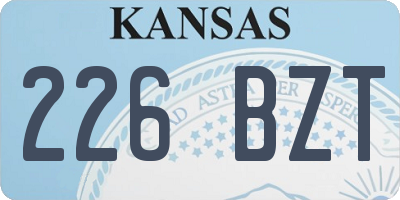 KS license plate 226BZT