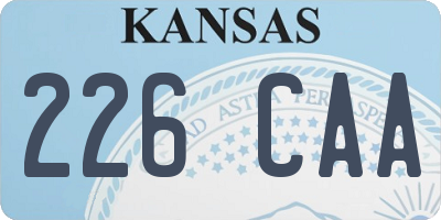 KS license plate 226CAA