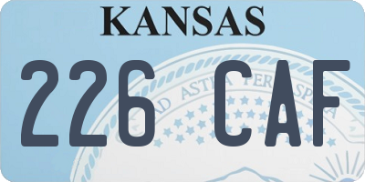 KS license plate 226CAF