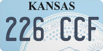 KS license plate 226CCF