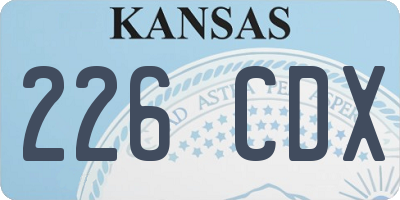 KS license plate 226CDX