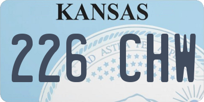 KS license plate 226CHW