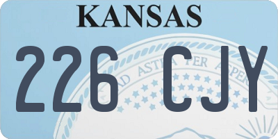 KS license plate 226CJY