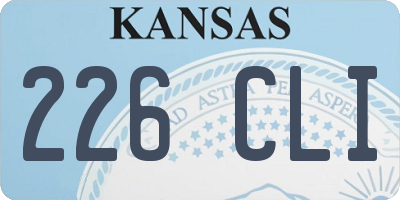 KS license plate 226CLI