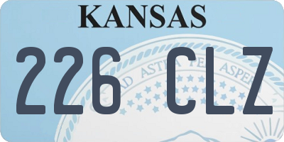 KS license plate 226CLZ