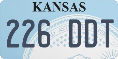 KS license plate 226DDT