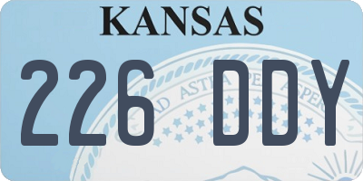 KS license plate 226DDY