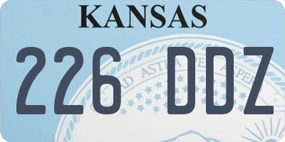 KS license plate 226DDZ