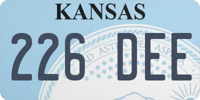 KS license plate 226DEE