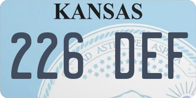 KS license plate 226DEF