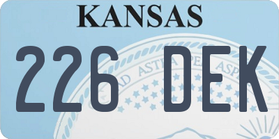 KS license plate 226DEK
