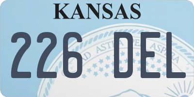 KS license plate 226DEL