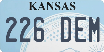 KS license plate 226DEM