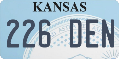 KS license plate 226DEN