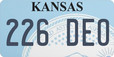 KS license plate 226DEO