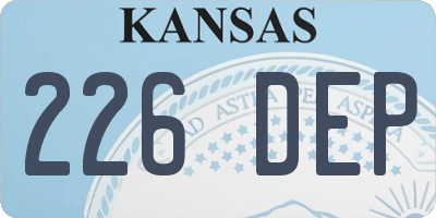 KS license plate 226DEP