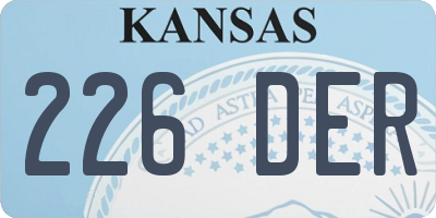 KS license plate 226DER
