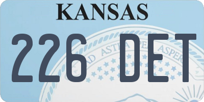 KS license plate 226DET