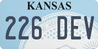 KS license plate 226DEV