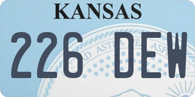 KS license plate 226DEW