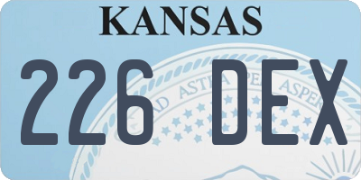 KS license plate 226DEX