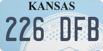 KS license plate 226DFB