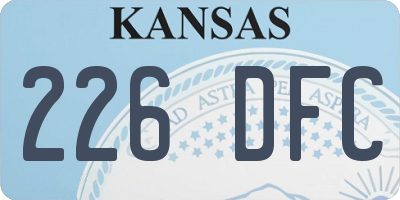 KS license plate 226DFC