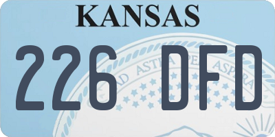 KS license plate 226DFD