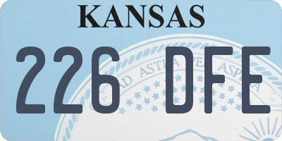 KS license plate 226DFE