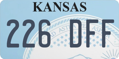 KS license plate 226DFF
