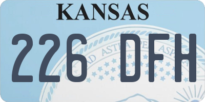 KS license plate 226DFH