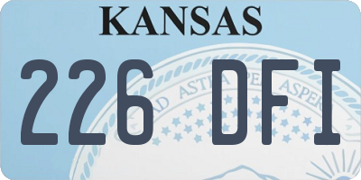 KS license plate 226DFI