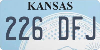 KS license plate 226DFJ