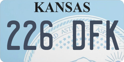 KS license plate 226DFK