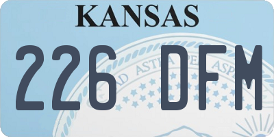KS license plate 226DFM