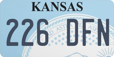 KS license plate 226DFN