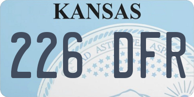KS license plate 226DFR