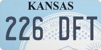 KS license plate 226DFT