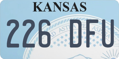KS license plate 226DFU