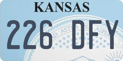 KS license plate 226DFY