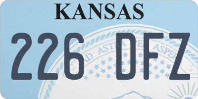 KS license plate 226DFZ